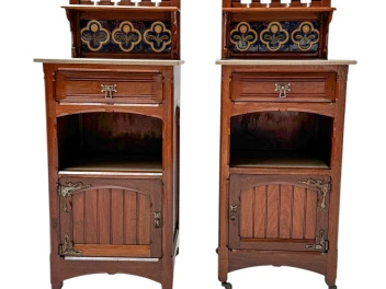 Two Arts & Crafts Nightstands by Gustave Serrurier-Bovy, 1900s